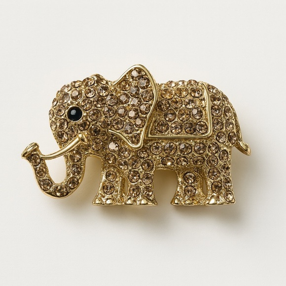 ⚜️🐘 Elegant Elephant Brooch with Crystals ❤️‍🔥💎